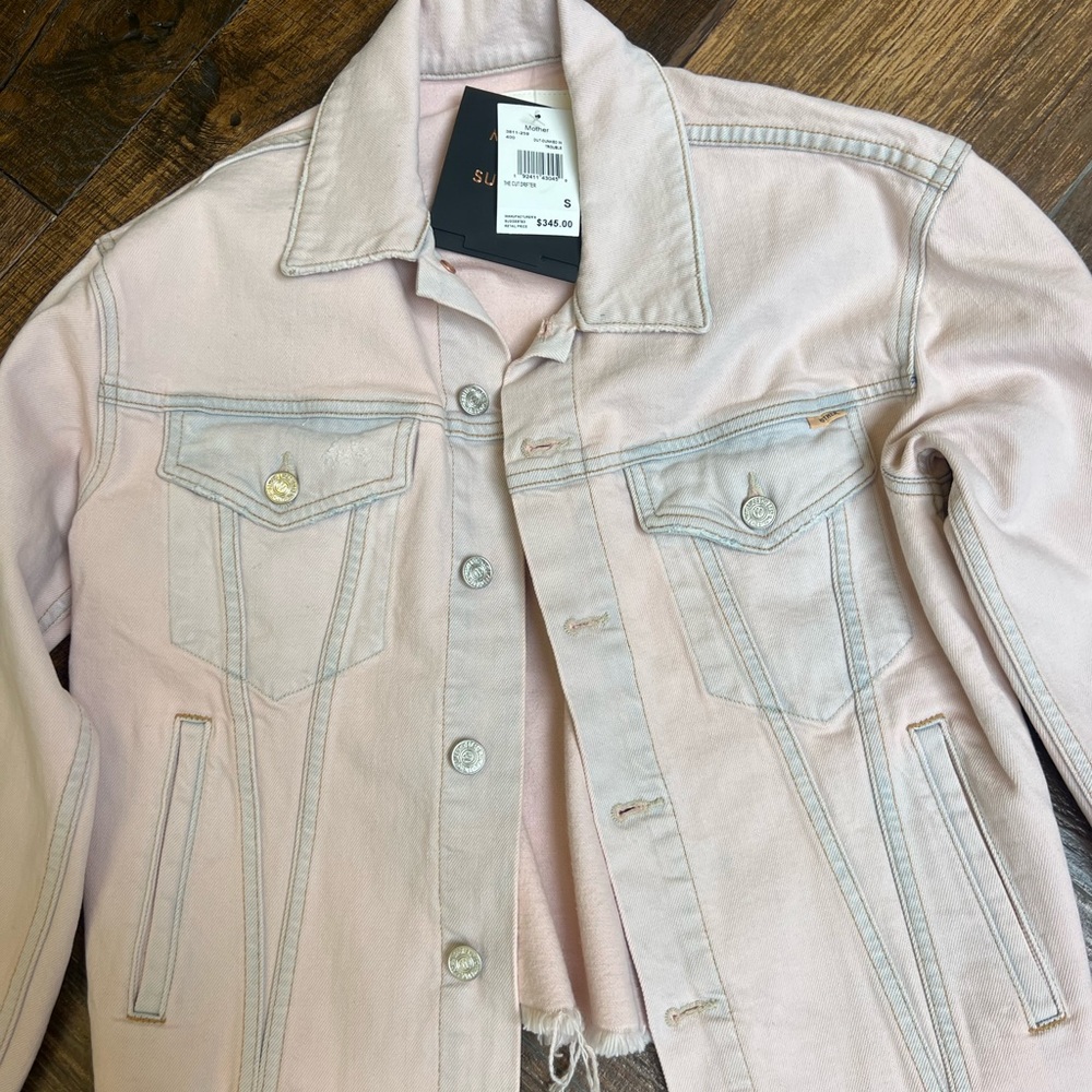 Mother brand light pink denim jacket NWT